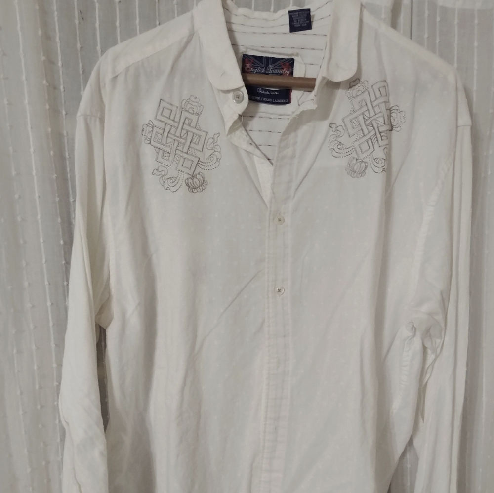 Men's L/XL English Laundry embroidere dress shirt.